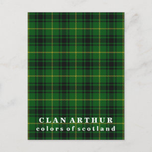Farben von Scotland Clan Arthur Tartan Postkarte