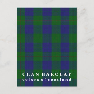 Farben von Scotland Clan Barclay Tartan Postkarte