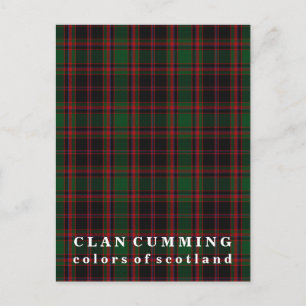 Farben von Scotland Clan Cumming Tartan Postkarte