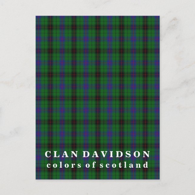 Farben von Scotland Clan Davidson Tartan Postkarte (Vorderseite)