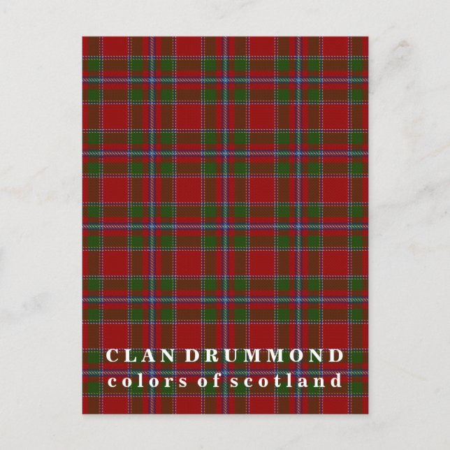 Farben von Scotland Clan Drummond Tartan Postkarte (Vorderseite)
