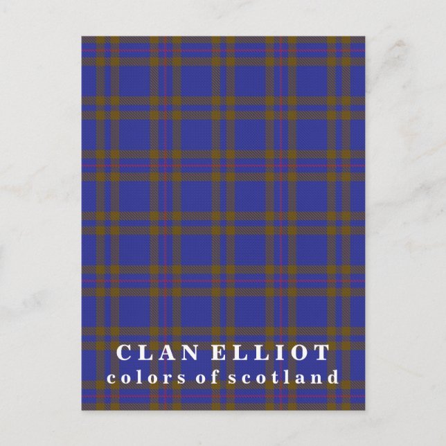 Farben von Scotland Clan Elliot Tartan Postkarte (Vorderseite)