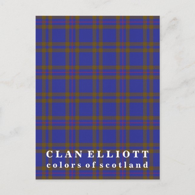 Farben von Scotland Clan Elliott Tartan Postkarte (Vorderseite)