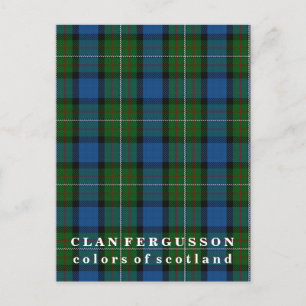 Farben von Scotland Clan Fergusson Tartan Postkarte