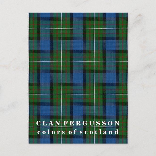 Farben von Scotland Clan Fergusson Tartan Postkarte (Vorderseite)