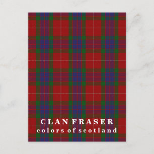 Farben von Scotland Clan Fraser Tartan Postkarte