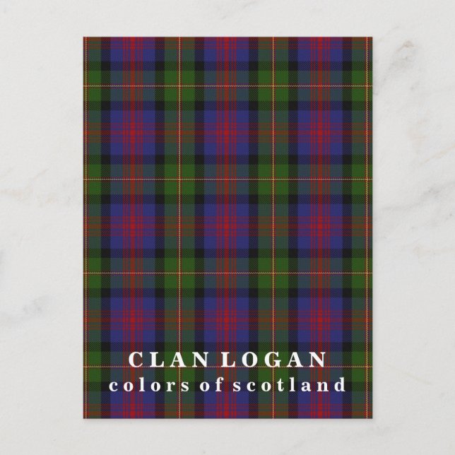 Farben von Scotland Clan Logan Tartan Postkarte (Vorderseite)