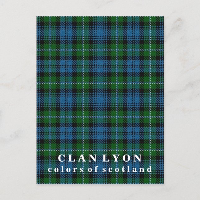 Farben von Scotland Clan Lyon Tartan Postkarte (Vorderseite)