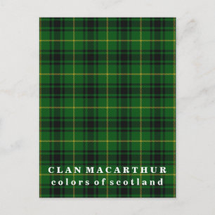 Farben von Scotland Clan MacArthur Tartan Postkarte