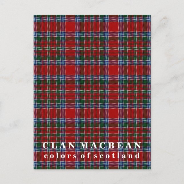 Farben von Scotland Clan MacBean Tartan Postkarte (Vorderseite)