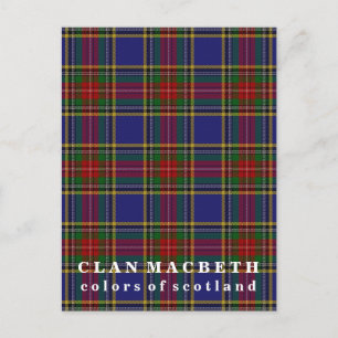 Farben von Scotland Clan MacBeth Tartan Postkarte