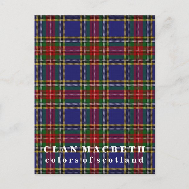 Farben von Scotland Clan MacBeth Tartan Postkarte (Vorderseite)