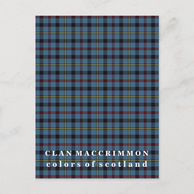 Farben von Scotland Clan MacCrimmon Tartan Postkarte (Vorderseite)