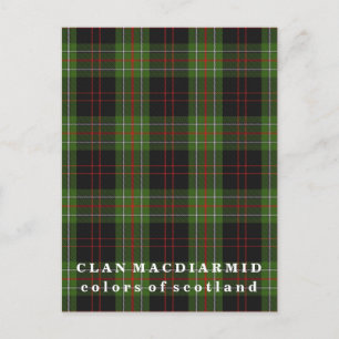 Farben von Scotland Clan MacDiarmid Tartan Postkarte
