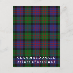 Farben von Scotland Clan MacDonald Tartan Postkarte
