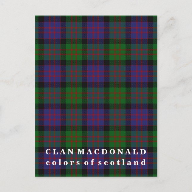 Farben von Scotland Clan MacDonald Tartan Postkarte (Vorderseite)