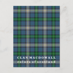 Farben von Scotland Clan MacDowall Tartan Postkarte