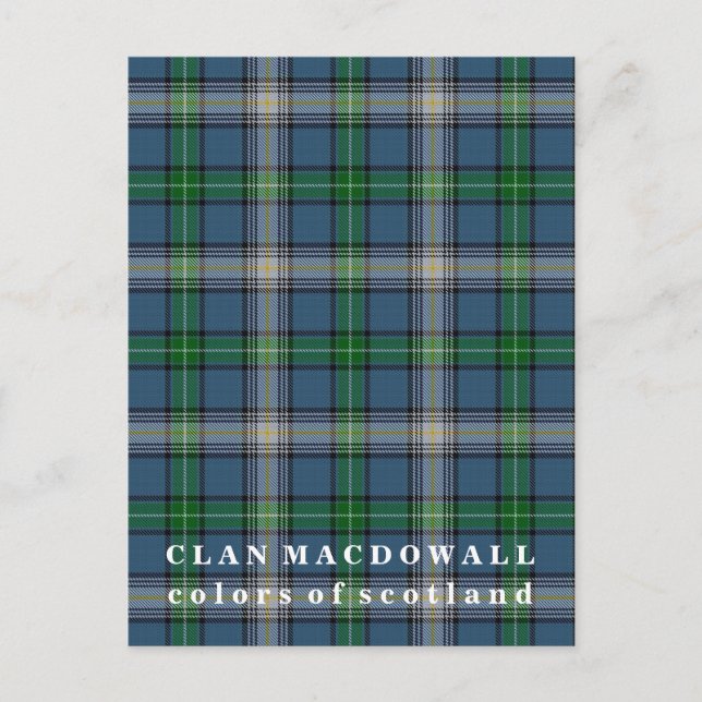 Farben von Scotland Clan MacDowall Tartan Postkarte (Vorderseite)