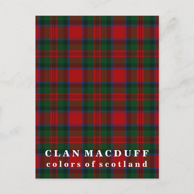 Farben von Scotland Clan MacDuff Tartan Postkarte (Vorderseite)