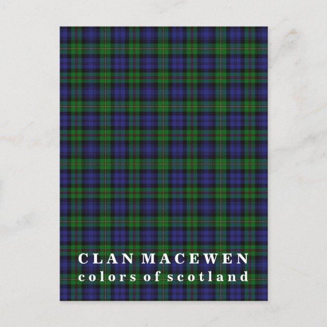 Farben von Scotland Clan MacEwen Tartan Postkarte (Vorderseite)
