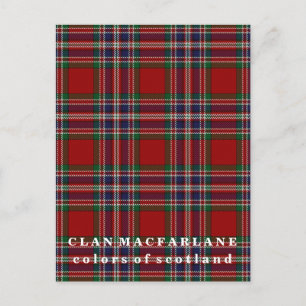 Farben von Scotland Clan MacFarlane Tartan Postkarte