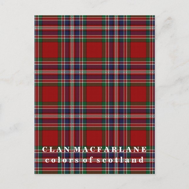 Farben von Scotland Clan MacFarlane Tartan Postkarte (Vorderseite)