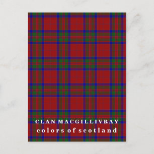 Farben von Scotland Clan MacGillivray Tartan Postkarte