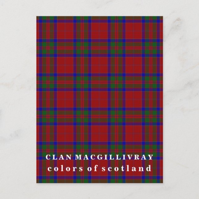 Farben von Scotland Clan MacGillivray Tartan Postkarte (Vorderseite)