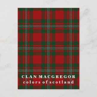 Farben von Scotland Clan MacGregor Tartan Postkarte