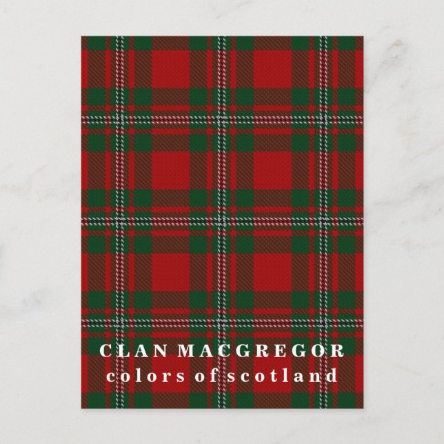 Farben von Scotland Clan MacGregor Tartan Postkarte (Vorderseite)