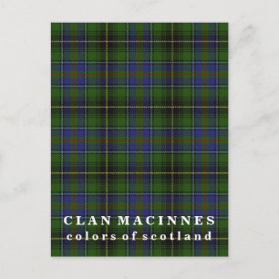 Farben von Scotland Clan MacInnes Tartan Postkarte