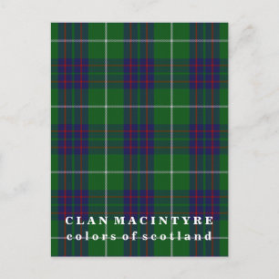 Farben von Scotland Clan MacIntyre Tartan Postkarte