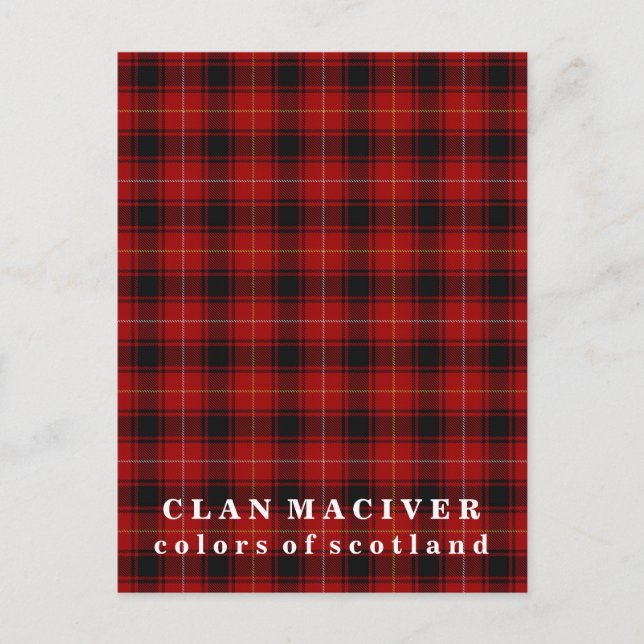 Farben von Scotland Clan MacIver Tartan Postkarte (Vorderseite)