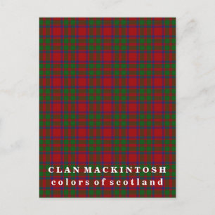 Farben von Scotland Clan MacKintosh Tartan Postkarte