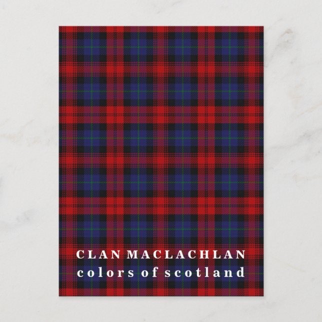 Farben von Scotland Clan MacLachlan Tartan Postkarte (Vorderseite)