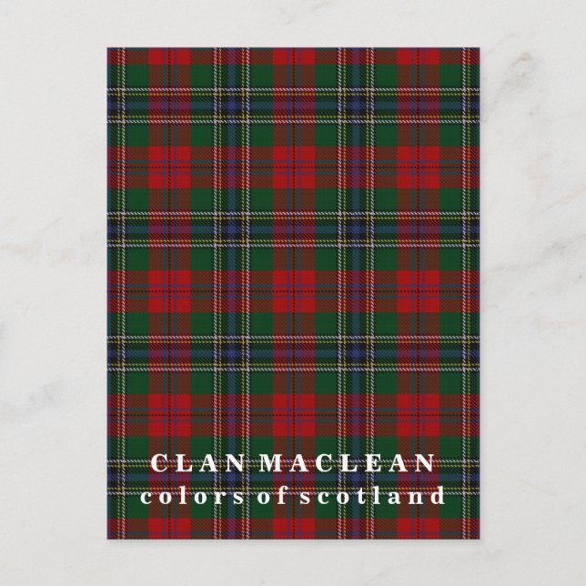 Farben von Scotland Clan MacLean Tartan Postkarte (Vorderseite)