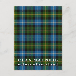 Farben von Scotland Clan MacNeil Tartan Postkarte
