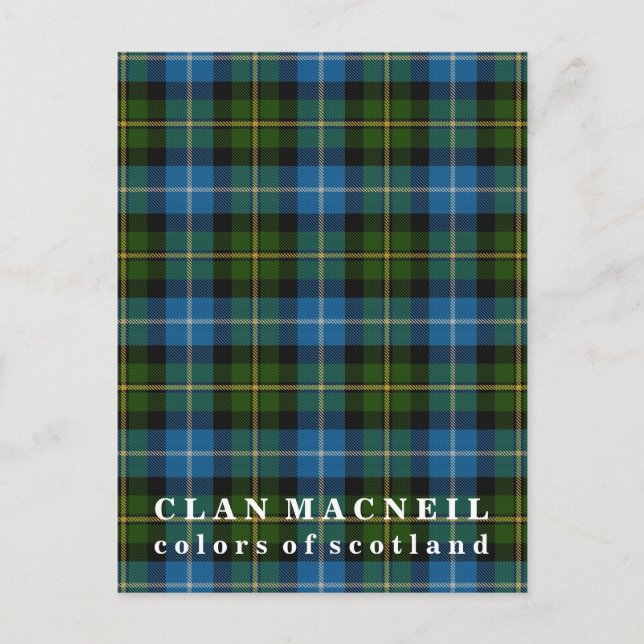 Farben von Scotland Clan MacNeil Tartan Postkarte (Vorderseite)