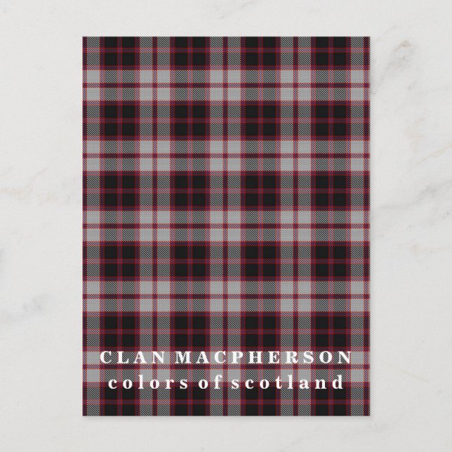 Farben von Scotland Clan MacPherson Tartan Postkarte (Vorderseite)