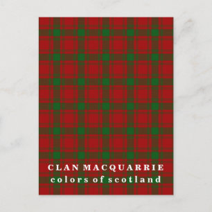 Farben von Scotland Clan MacQuarrie Tartan Postkarte