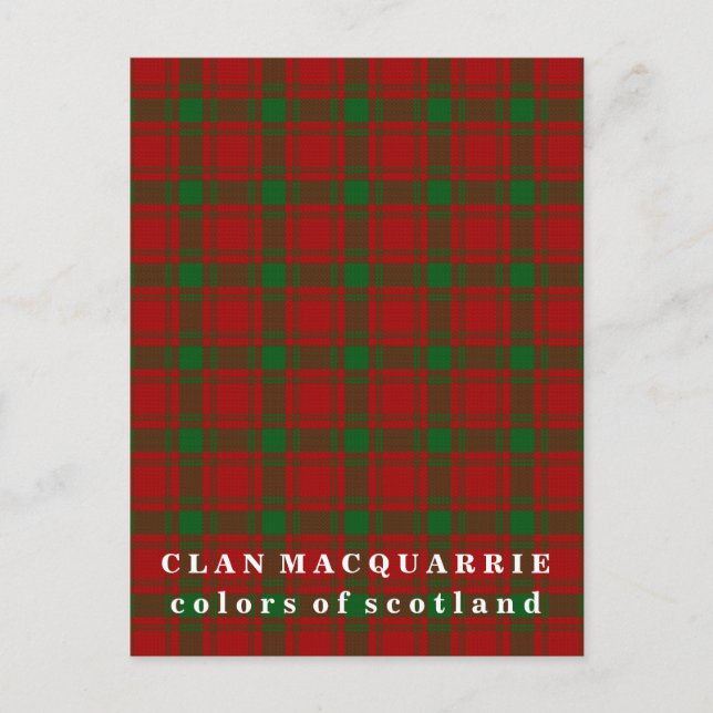 Farben von Scotland Clan MacQuarrie Tartan Postkarte (Vorderseite)