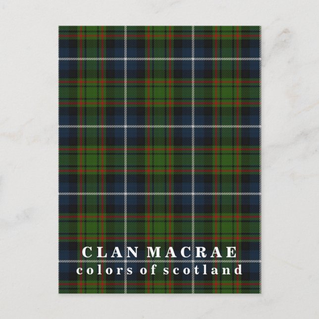 Farben von Scotland Clan MacRae Tartan Postkarte (Vorderseite)