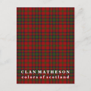 Farben von Scotland Clan Matheson Tartan Postkarte