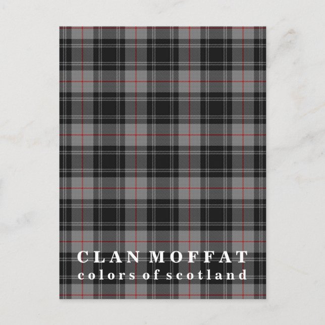Farben von Scotland Clan Moffat Tartan Postkarte (Vorderseite)