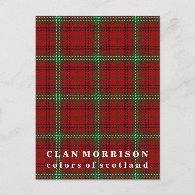 Farben von Scotland Clan Morrison Tartan Postkarte (Vorderseite)