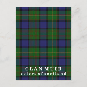 Farben von Scotland Clan Muir Tartan Postkarte