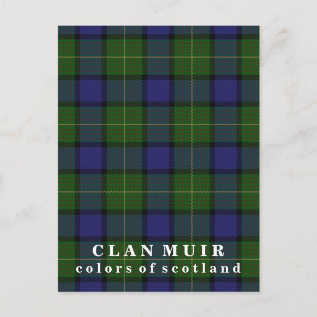 Farben von Scotland Clan Muir Tartan Postkarte (Vorderseite)