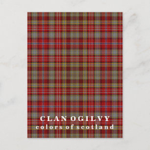 Farben von Scotland Clan Ogilvy Tartan Postkarte