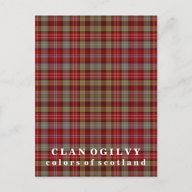 Farben von Scotland Clan Ogilvy Tartan Postkarte (Vorderseite)