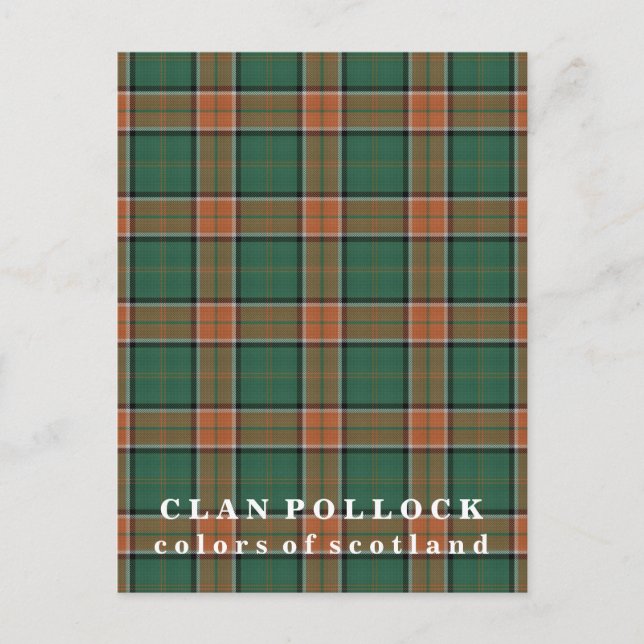 Farben von Scotland Clan Pollock Tartan Postkarte (Vorderseite)
